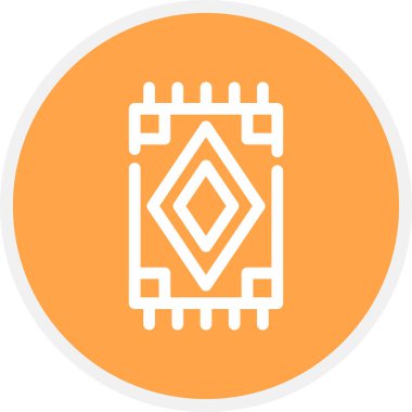 Rug Çizgisi Çemberi Basit Simge, Vektör İllüstrasyonu