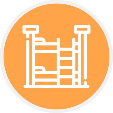 Bunk Yatak Hattı Çemberi Basit Simge, Vektör Resimleri