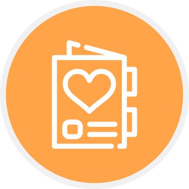 Kartpostal Satırı Çemberi Basit Simge, Vektör İllüstrasyonu