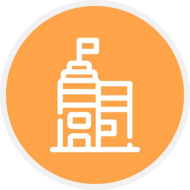 Görev Çizgisi Çemberi Basit Simge, Vektör İllüstrasyonu