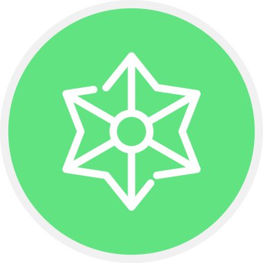 Denizyıldızı Çizgisi Çemberi Basit Simge, Vektör İllüstrasyonu