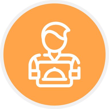 Gıda Teslimat Hattı Çemberi Basit Simge, Vektör İllüstrasyonu