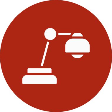 Masa Lambası Basit Simge, Vektör İllüstrasyonu
