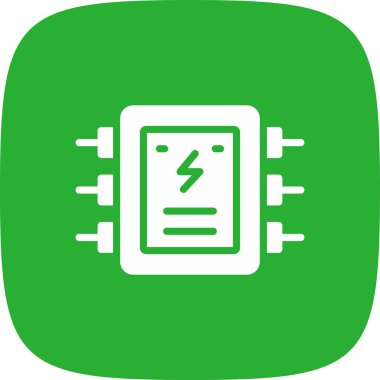 Elektrik Paneli Basit Simge, Vektör İllüstrasyonu