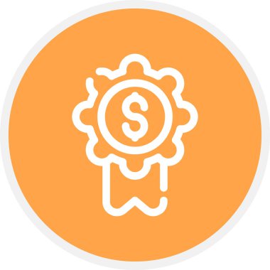 Rozet Doları Hat Çemberi Basit Simge, Vektör Resimleri