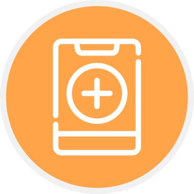 Acil Arama Hattı Çemberi Basit Simge, Vektör İllüstrasyonu