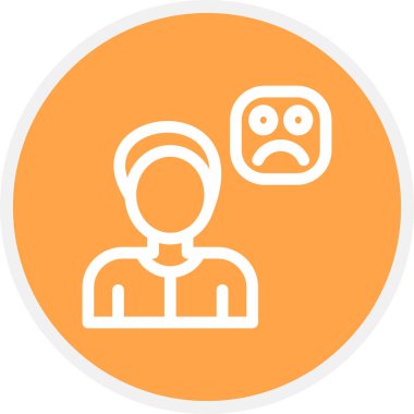 Üzücü Satır Çemberi Basit Simge, Vektör İllüstrasyonu