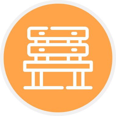 Bench Satır Çemberi Basit Simge, Vektör Resimleri