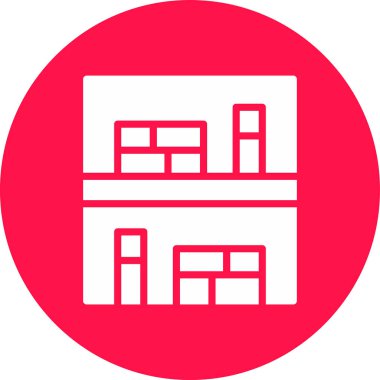 Bina. Web simgesi basit illüstrasyon