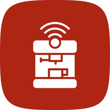 Akıllı Kahve Makinesi Basit Simge, Vektör İllüstrasyonu