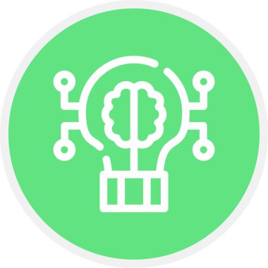 Derin Öğrenme Satırı Çemberi Basit Simge, Vektör Resimleri