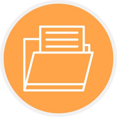 Belge Dizini Satırı Çemberi Basit Simge, Vektör Resimleri