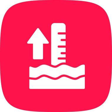 Yüksek Gelgit Basit Simgesi, Vektör İllüstrasyonu