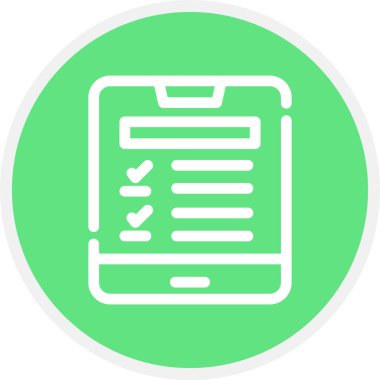 Tablet Satır Çemberi Basit Simge, Vektör Resimleri