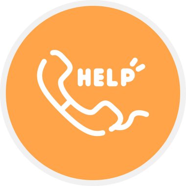 Yardım Satırı Çemberi Basit Simgesi, Vektör İllüstrasyonu