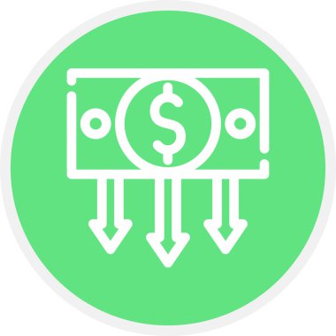 Enflasyon Hattı Çemberi Basit Simge, Vektör Resimleri