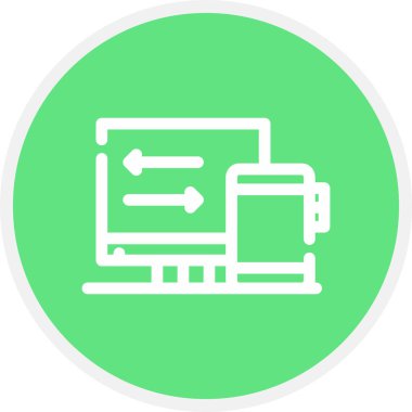 Dijital Platform Satır Çemberi Basit Simge, Vektör Resimleri