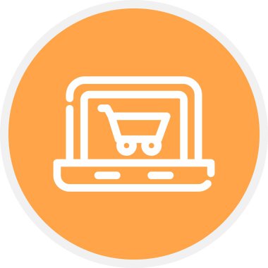 çevrimiçi sipariş Satır Çemberi Basit Simge, Vektör İllüstrasyonu