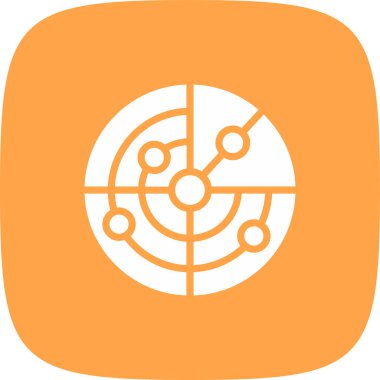 radar basit simgesi, vektör illüstrasyonu