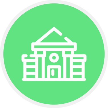 Üniversite Satır Çemberi Basit Simge, Vektör İllüstrasyonu