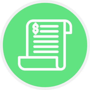 Bill Line Çemberi Basit Simge, Vektör İllüstrasyonu