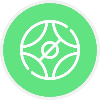 Top Çizgisi Çemberi Basit Simge, Vektör İllüstrasyonu