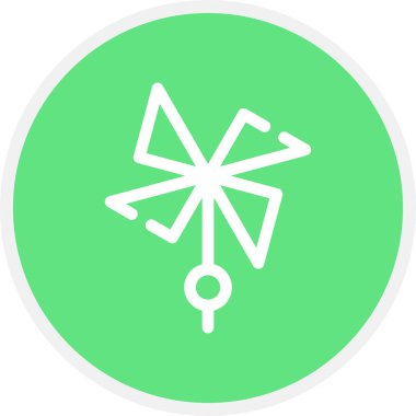 Fırıldak Çizgisi Çemberi Basit Simge, Vektör İllüstrasyonu