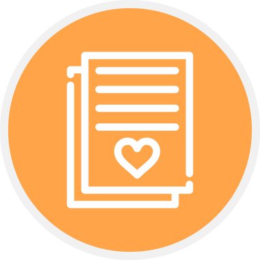 Aşk Harfi Satırı Çemberi Basit Simge, Vektör İllüstrasyonu