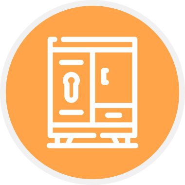 Dolap Satırı Çemberi Basit Simge, Vektör İllüstrasyonu