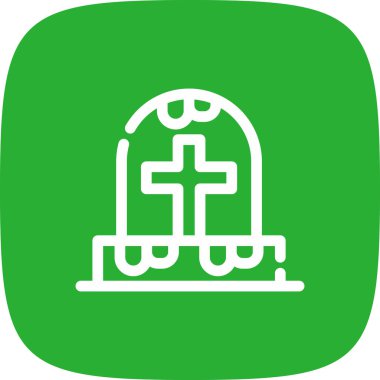 Cementery Basit Simge, Vektör İllüstrasyonu