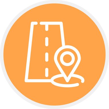 Yol Çizgisi Çemberi Basit Simge, Vektör İllüstrasyonu