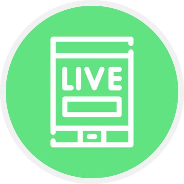 Canlı Yayın Hattı Çemberi Basit Simge, Vektör Resimleri