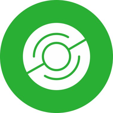 Yeşil ve beyaz bir ikonun vektör illüstrasyonu