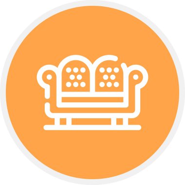 Koltuk Çizgisi Çemberi Basit Simge, Vektör İllüstrasyonu