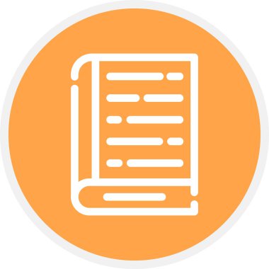 Kitap Satırı Çemberi Basit Simge, Vektör İllüstrasyonu