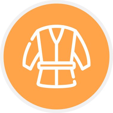 Kimono Satır Çemberi Basit Simge, Vektör İllüstrasyonu