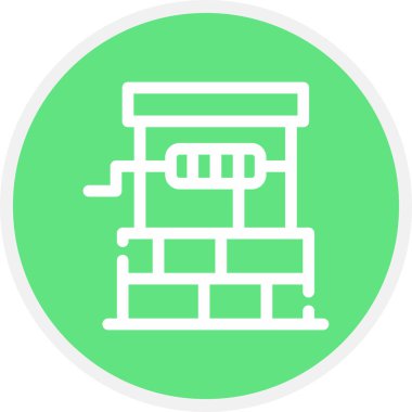 Satır Çemberi Basit Simge, Vektör İllüstrasyonu