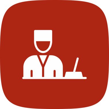 Erkek Temizleyici Basit Simge, Vektör İllüstrasyonu