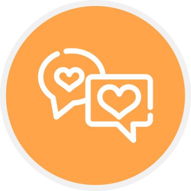 İleti Satırı Çemberi Basit Simge, Vektör İllüstrasyonu