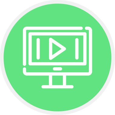 Video Pazarlama Satırı Çemberi Basit Simge, Vektör Resimleri