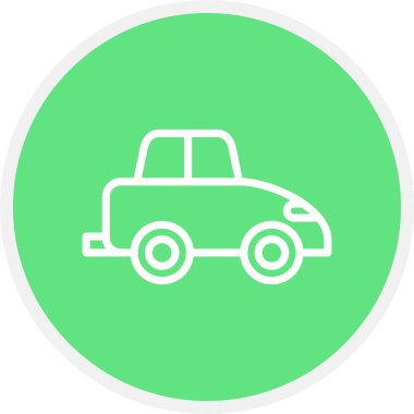 Otomobil Hattı Çemberi Basit Simge, Vektör İllüstrasyonu