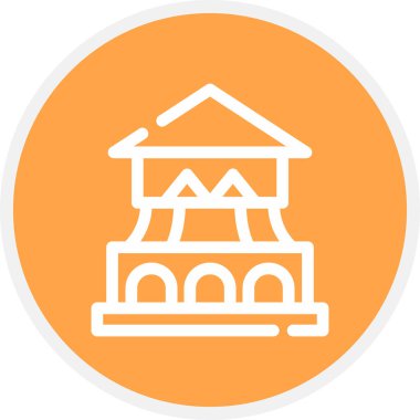 Dojo Satır Çemberi Basit Simge, Vektör İllüstrasyonu