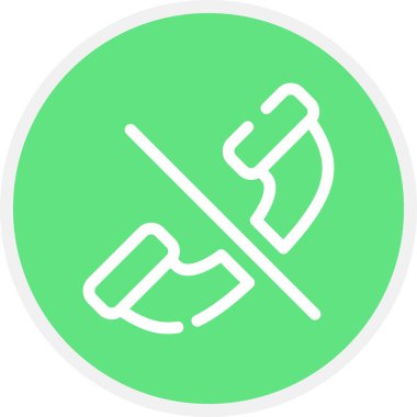 Telefon Hattı Çemberi Basit Simge, Vektör İllüstrasyonu