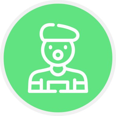 Pandomim Çizgisi Çemberi Basit Simge, Vektör İllüstrasyonu