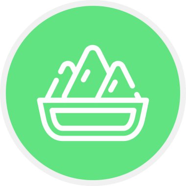 Samosa Satır Çemberi Basit Simge, Vektör İllüstrasyonu