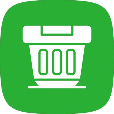 Çöp Konteynırı Basit Simge, Vektör İllüstrasyonu