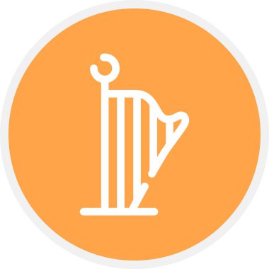 Harp Satırı Çemberi Basit Simge, Vektör İllüstrasyonu