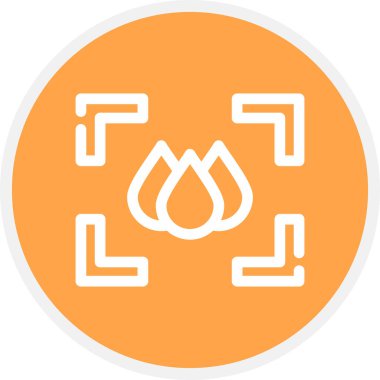 Bulanık Çizgi Çemberi Basit Simge, Vektör İllüstrasyonu