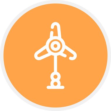 Yel değirmeni Çizgisi Çemberi Basit Simge, Vektör Resimleri