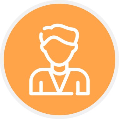 Erkek Satırı Çemberi Basit Simge, Vektör İllüstrasyonu